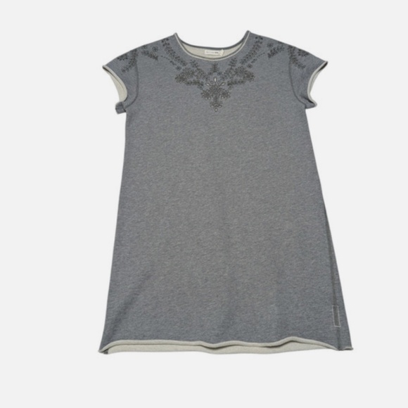 Rag Bone Jean Embroidered Sweatshirt Dress Womens L Eyelet Boho Minimalist Comfy - Picture 1 of 7